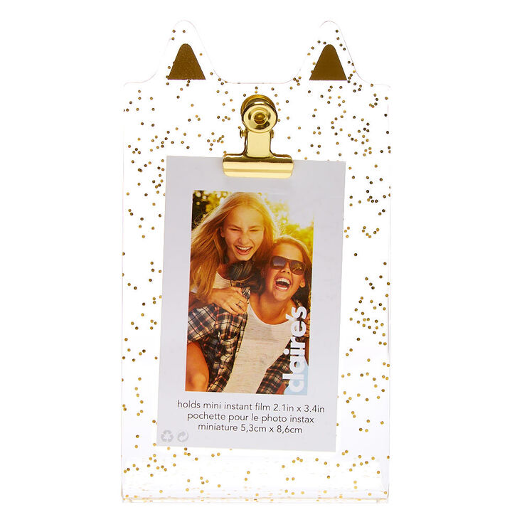 Glitter Cat Ear Instax Photo Holder - Gold,