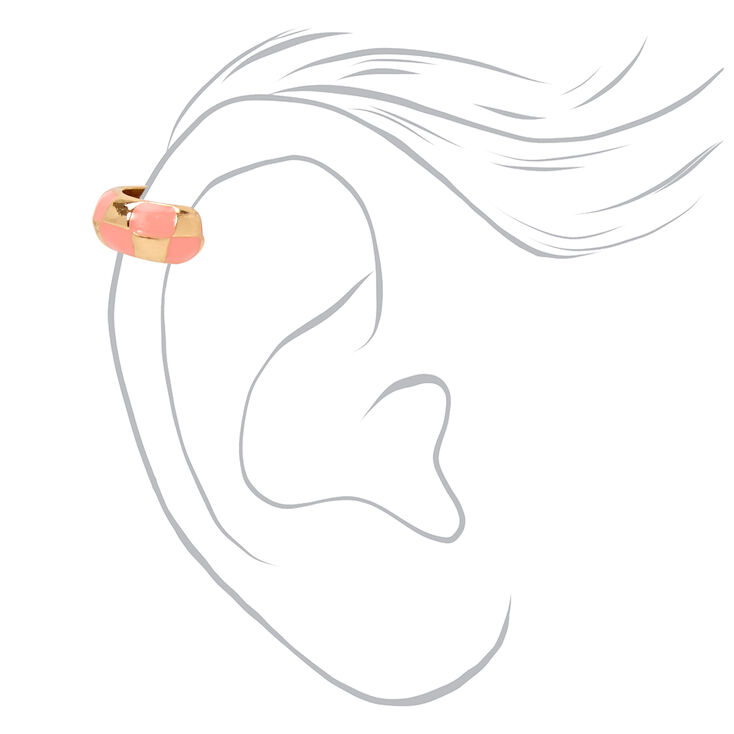 Gold Checkered Ear Cuffs - 3 Pack,
