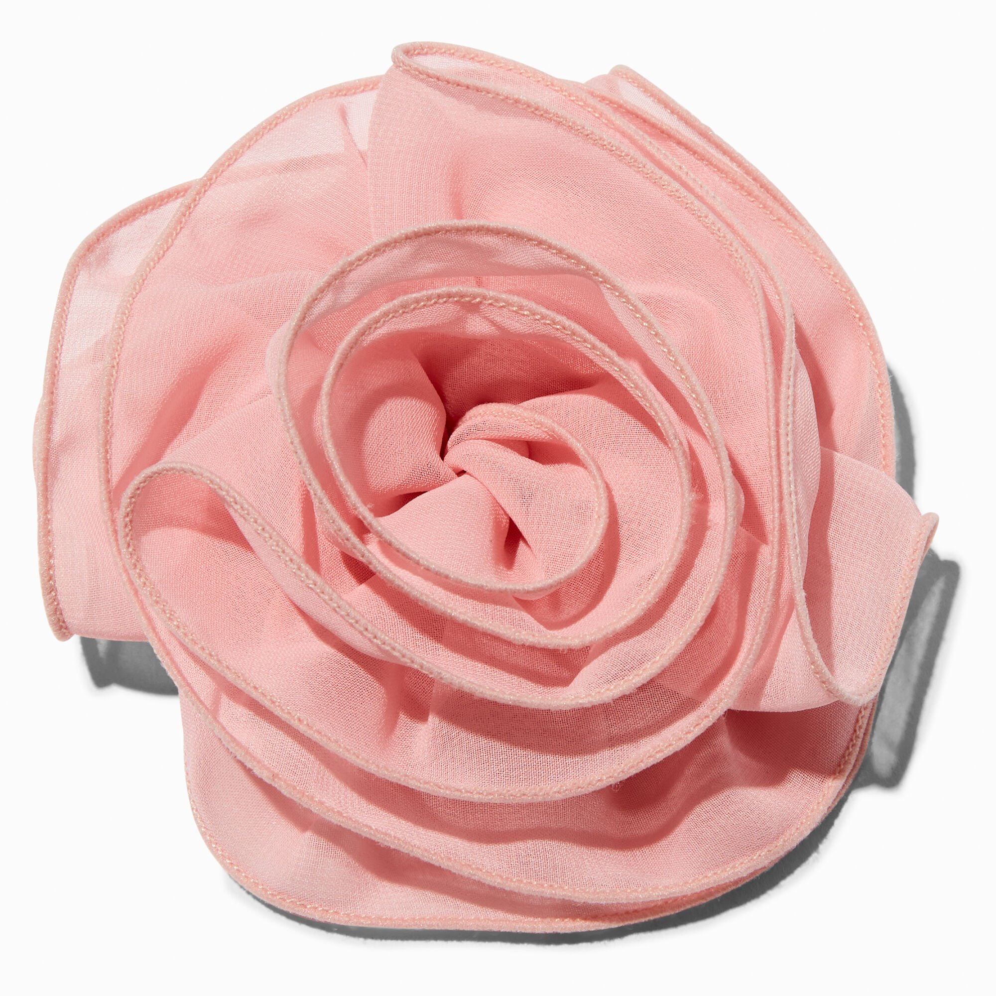 View Claires Blush Rosette Large Flower Hair Clip Pink information