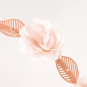 Rose Gold Flower Leaf Headband - Blush Pink,