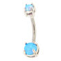 Anneau de piercing nombril pierre de lune 14&nbsp;g couleur titan&eacute;,