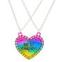Best Friends Embellished Neon Heart Pendant Necklaces - 2 Pack,