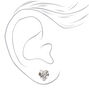 Silver Mixed Crystal Shape Stud Earrings - 6 Pack,