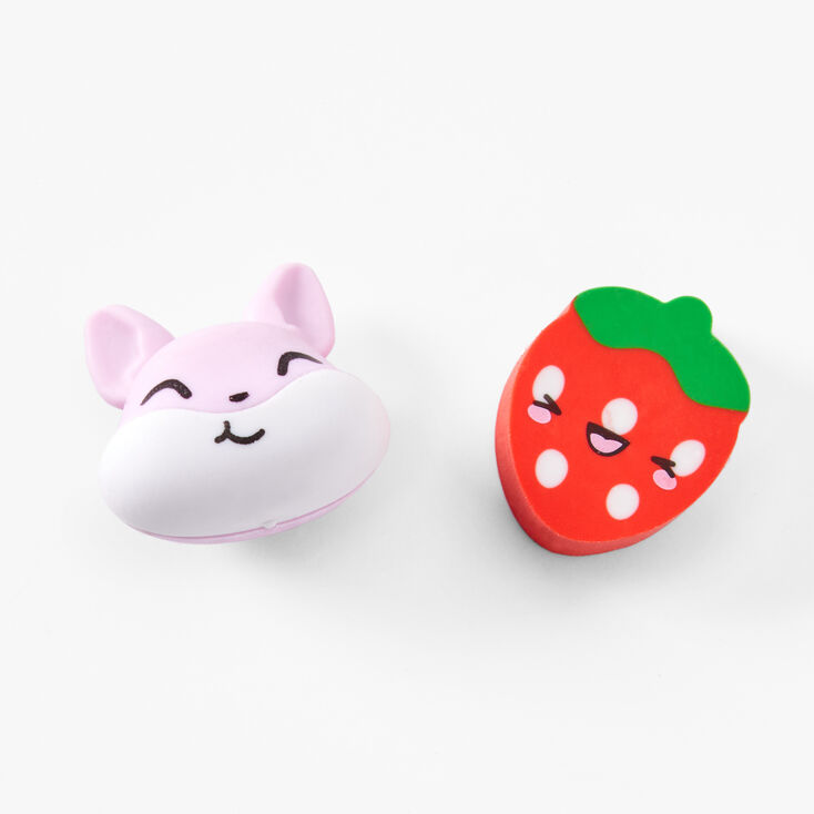 Hamster Strawberry Erasers - 5 Pack,