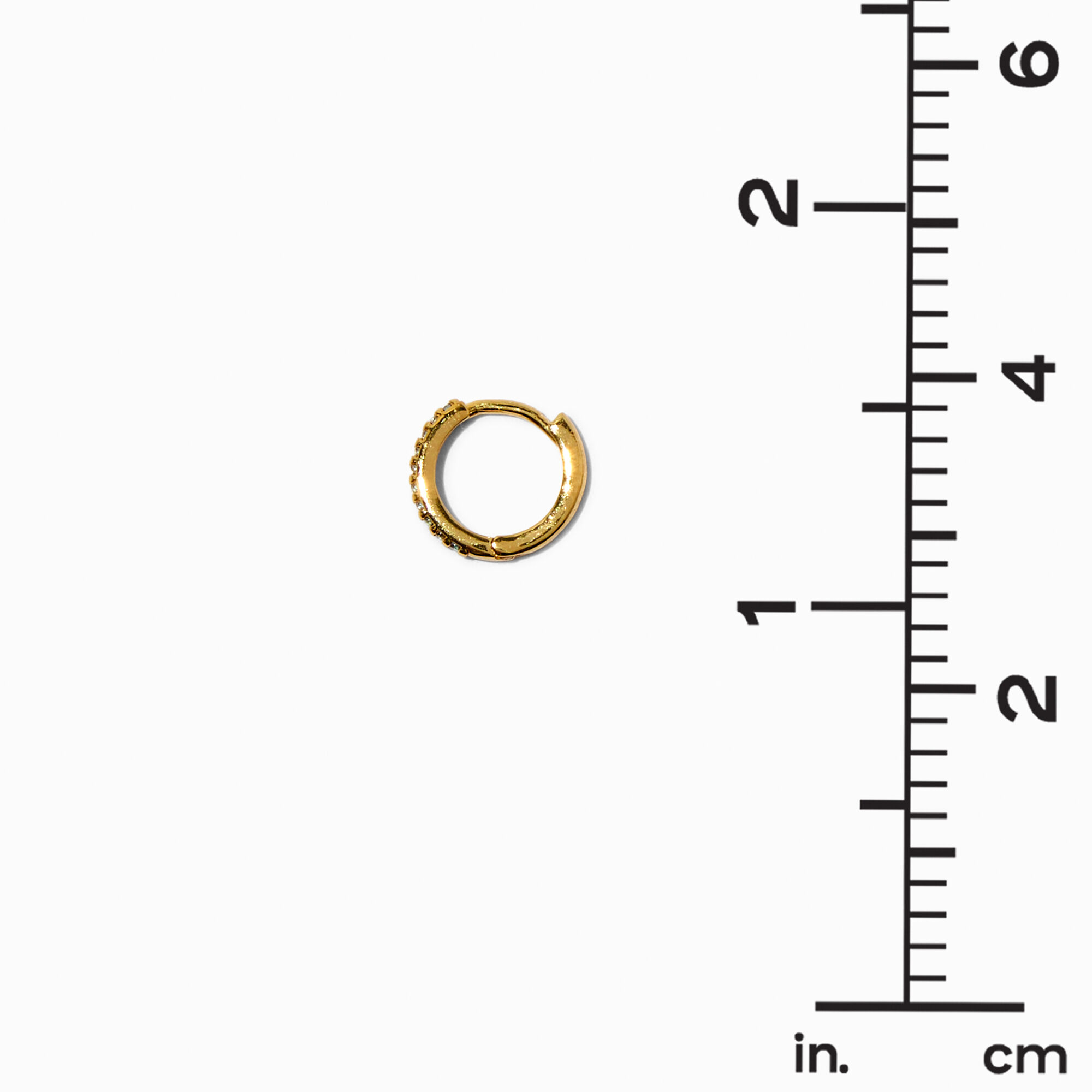 C LUXE by Claire's 18k Yellow Gold Plated Aqua Cubic Zirconia 2MM Stud & 8MM Hoop Earrings - 2 Pack,
