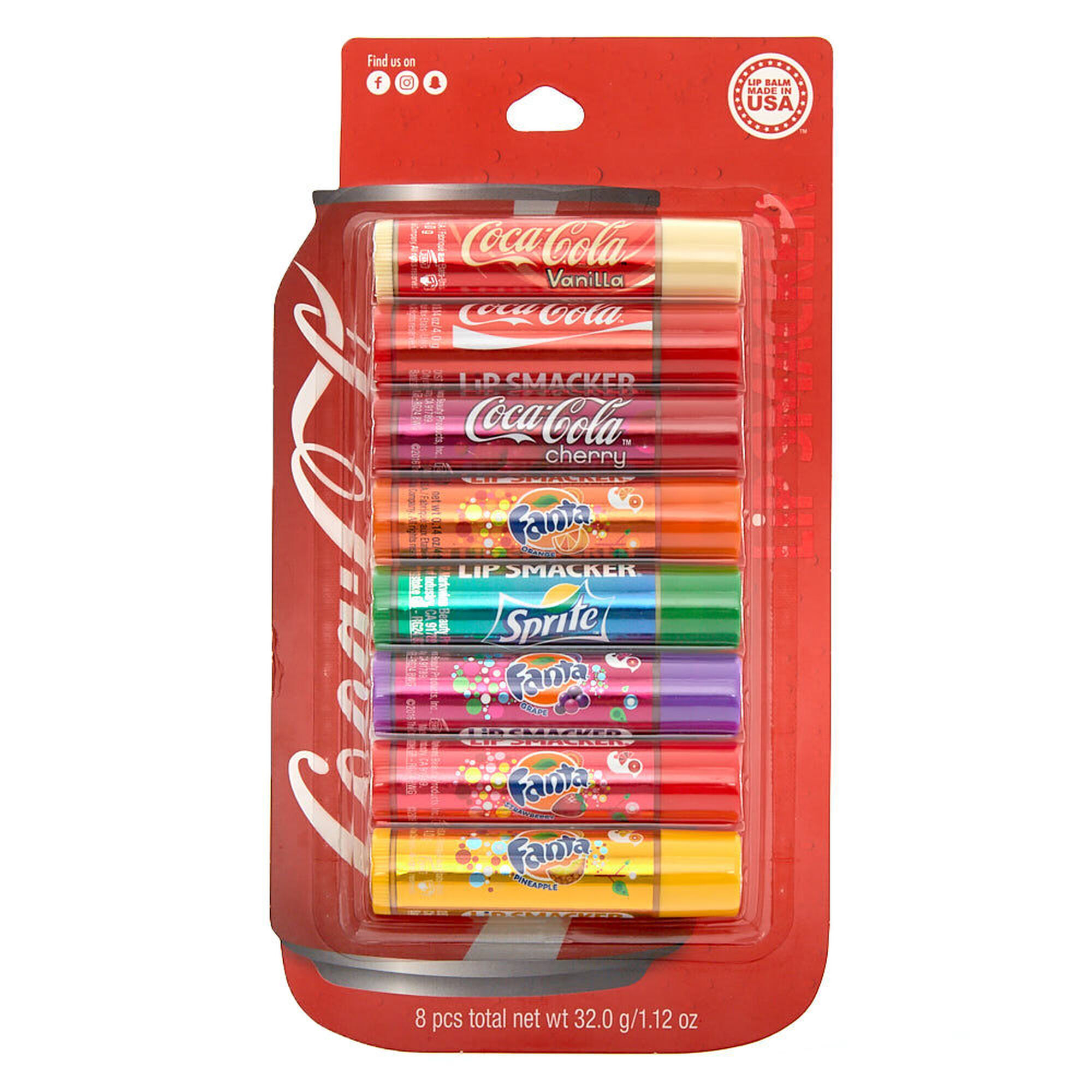 View Claires Lip Smacker CocaCola Drinks Balm Set 8 Pack information