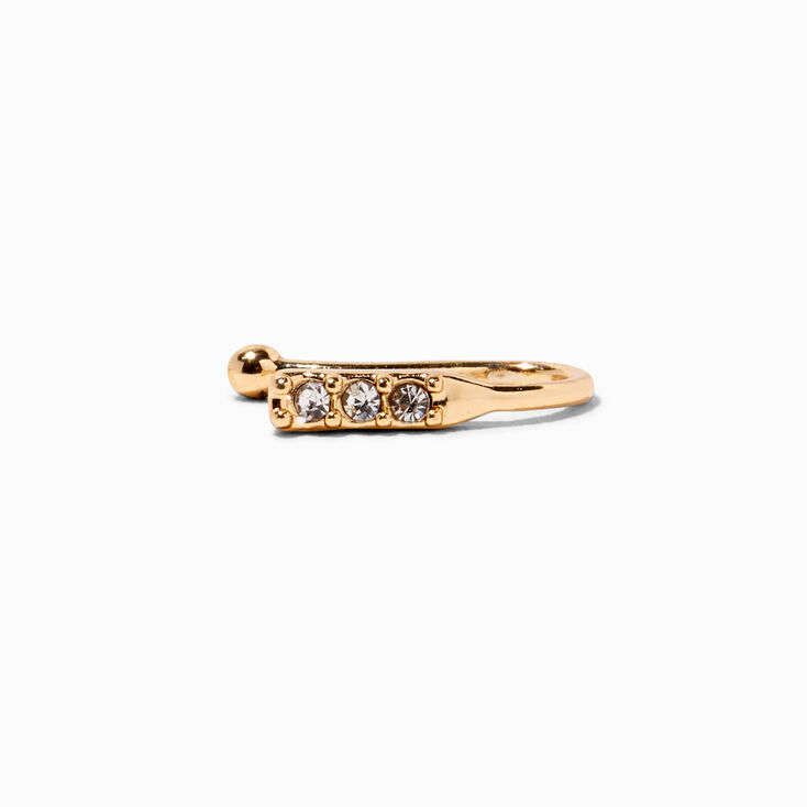 Mixed Metal Embellished Faux Nose Rings - 3 Pack,