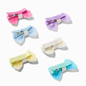 Claire&#39;s Club Pastel Star Sequin Hair Bow Clips - 6 Pack,