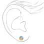 Mixed Metal Blue &amp; Pink Geometric Marble Stud Earrings - 9 Pack,