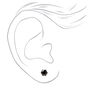Clous d&#39;oreilles ronds avec strass en zircon cubique noir et titane - 4&nbsp;mm - Collection C Luxe,