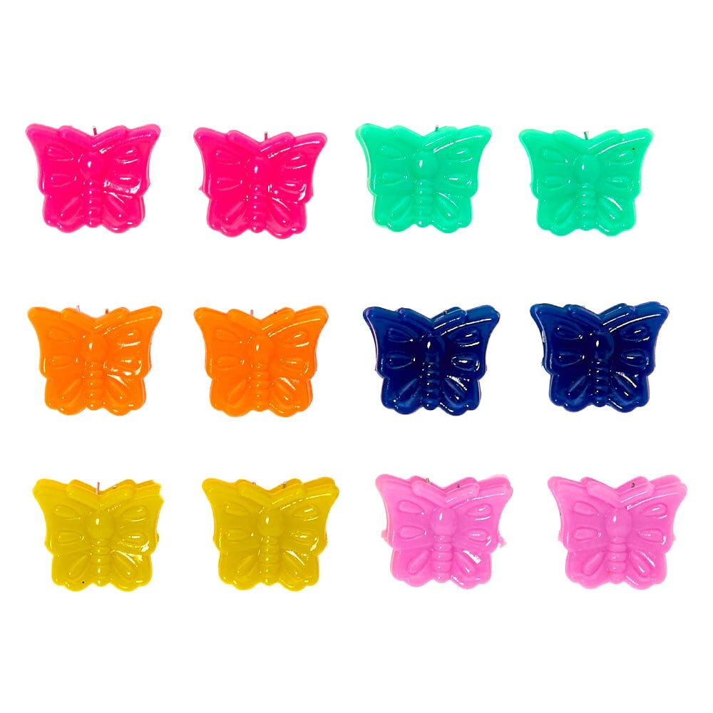 Rainbow Butterfly Mini Hair Claws - 12 Pack,