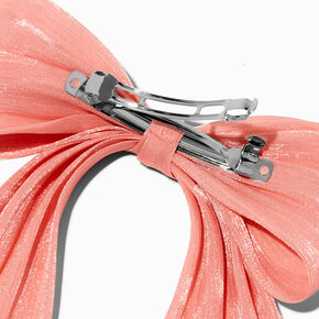 Barrette &agrave; n&oelig;ud en organza rose,