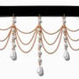 Ras-de-cou noir imposant perles d&#39;imitation couleur dor&eacute;e,