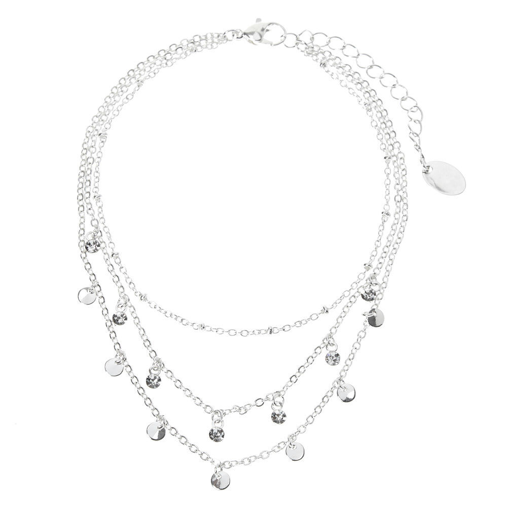Silver Belly Dancer Multi Strand Chain Anklet