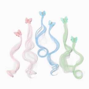 Claire&#39;s Club Faux Hair Butterfly Hair Clips - 6 Pack,