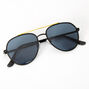 Neon Browline Aviator Sunglasses - Black,