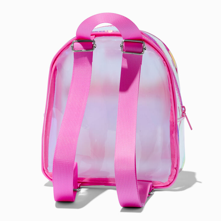 Claire&#39;s Club Pink Holographic Shaker Mini Backpack,