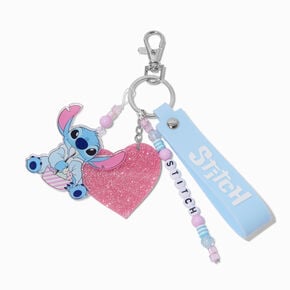 Disney Stitch Claire&#39;s Exclusive Slumber Party Charm Wristlet Keyring,