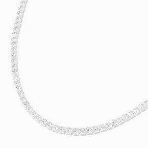 Silver-tone Crystal Chain Necklace,