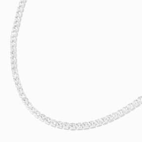 Silver Crystal Chain Necklace,