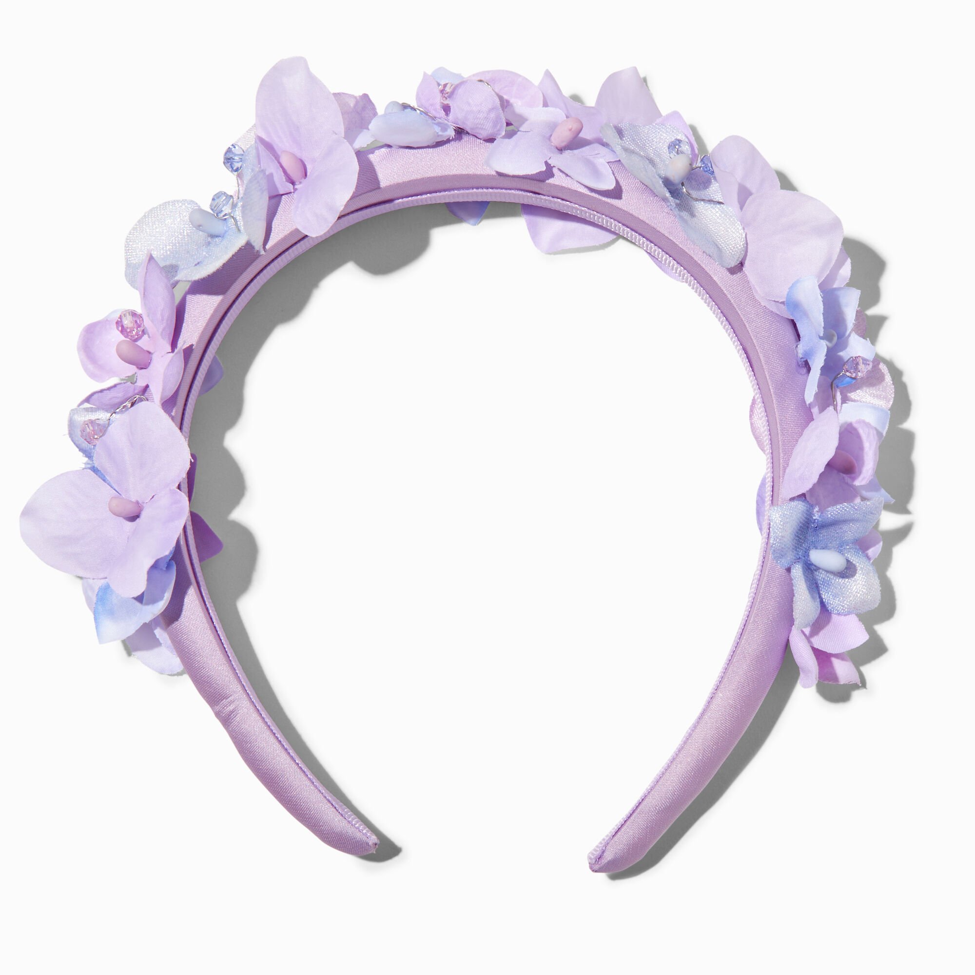 View Claires Beaded Floral Headband Purple information