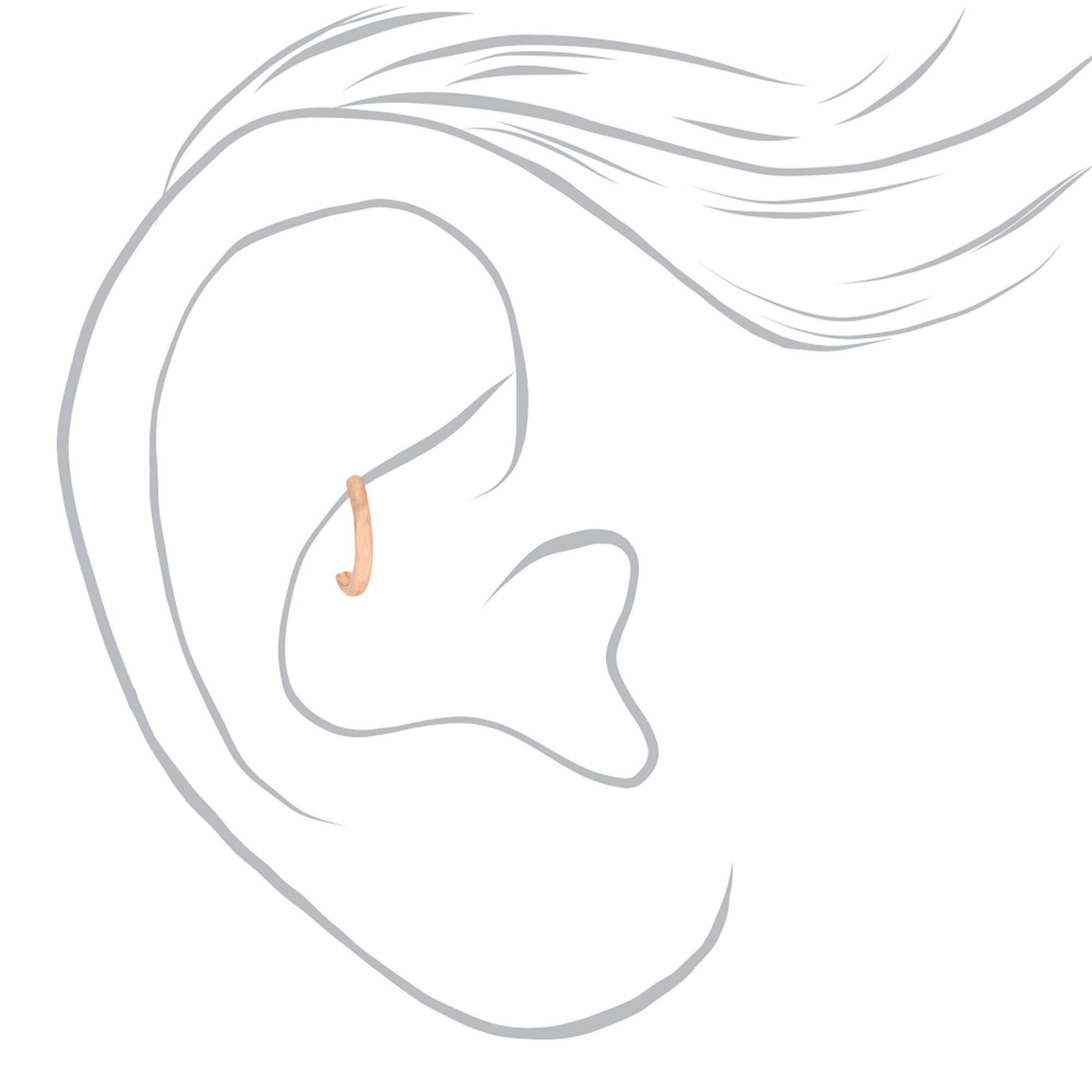 Sterling Silver 22G Mixed Metal Hoop Rook Earrings - 3 Pack,