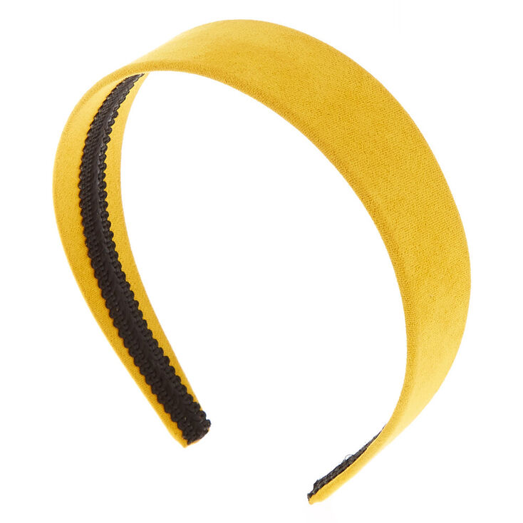 Wide Suede Headband - Mustard,