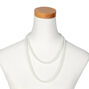 Long Faux Pearl Necklace - White,
