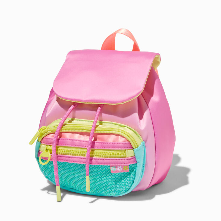 Pink Colorblock Small Backpack,