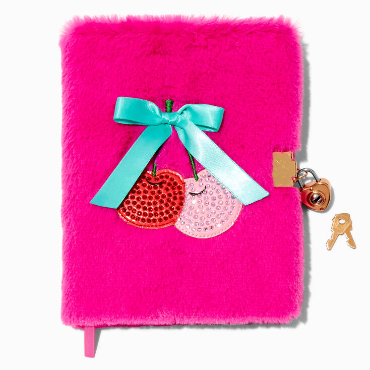 Cherry Icons Furry Lock Diary,