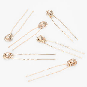 Rose Gold Halo Hair Pins - 6 Pack,