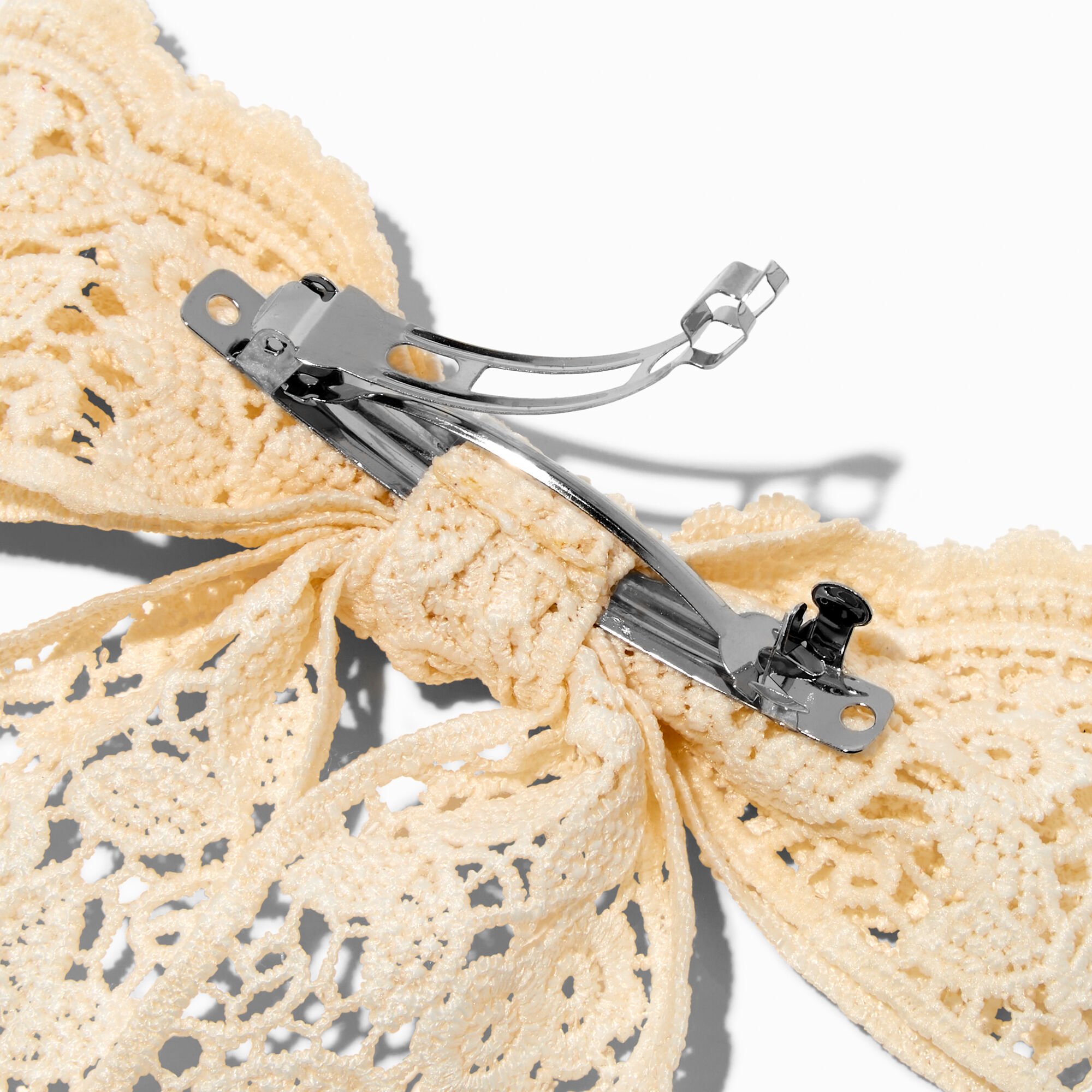Cream Lace Hair Bow Clip,