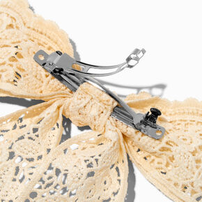 Cream Lace Hair Bow Clip,
