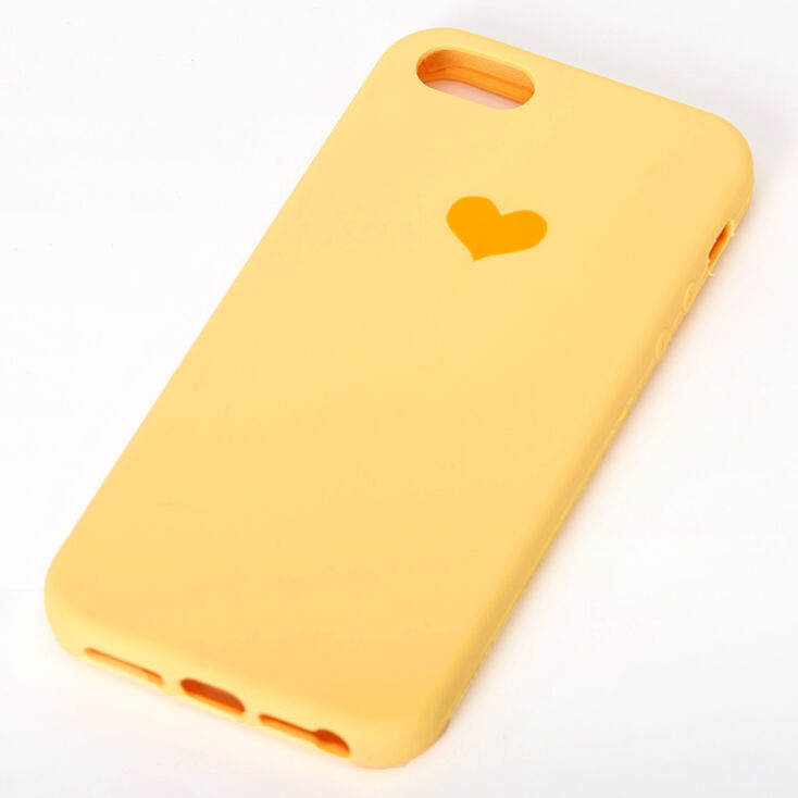 Coque de portable c&oelig;ur jaune - Compatible avec iPhone 5/5S,