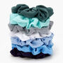 Shades of Blue &amp; Green Solid Hair Scrunchies - 7 Pack,