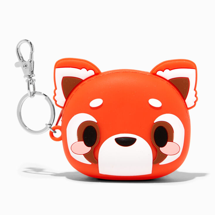 Porte-cl&eacute;s porte-monnaie en silicone panda roux,