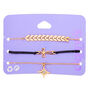 Bracelets symboles divers &eacute;toile croix couleur dor&eacute;e - Lot de 3,