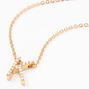 Gold Mini Pearl Initial Pendant Necklace - K,