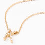 Gold Mini Pearl Initial Pendant Necklace - K,