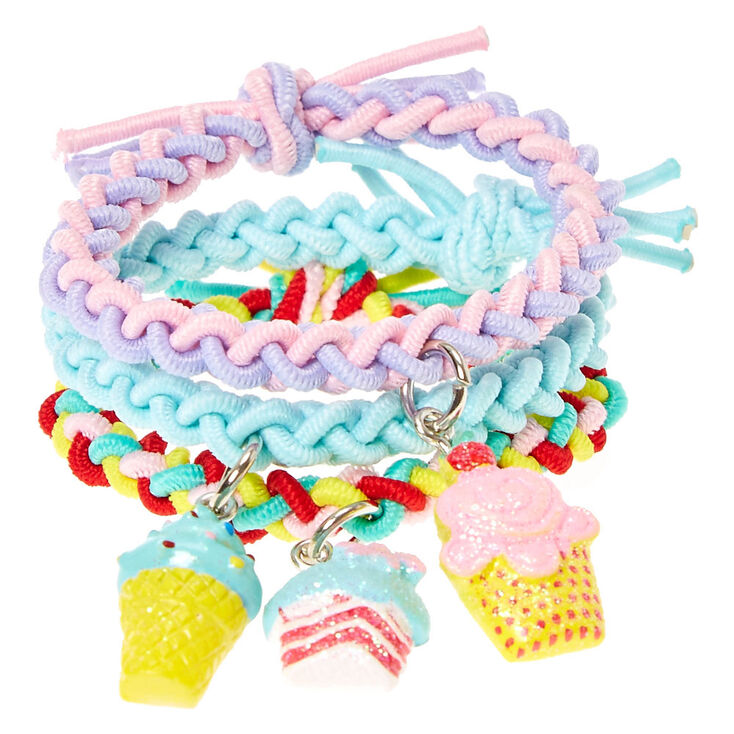 Claire's Club Sweet Treat Braided Stretch Bracelets - 3 ...