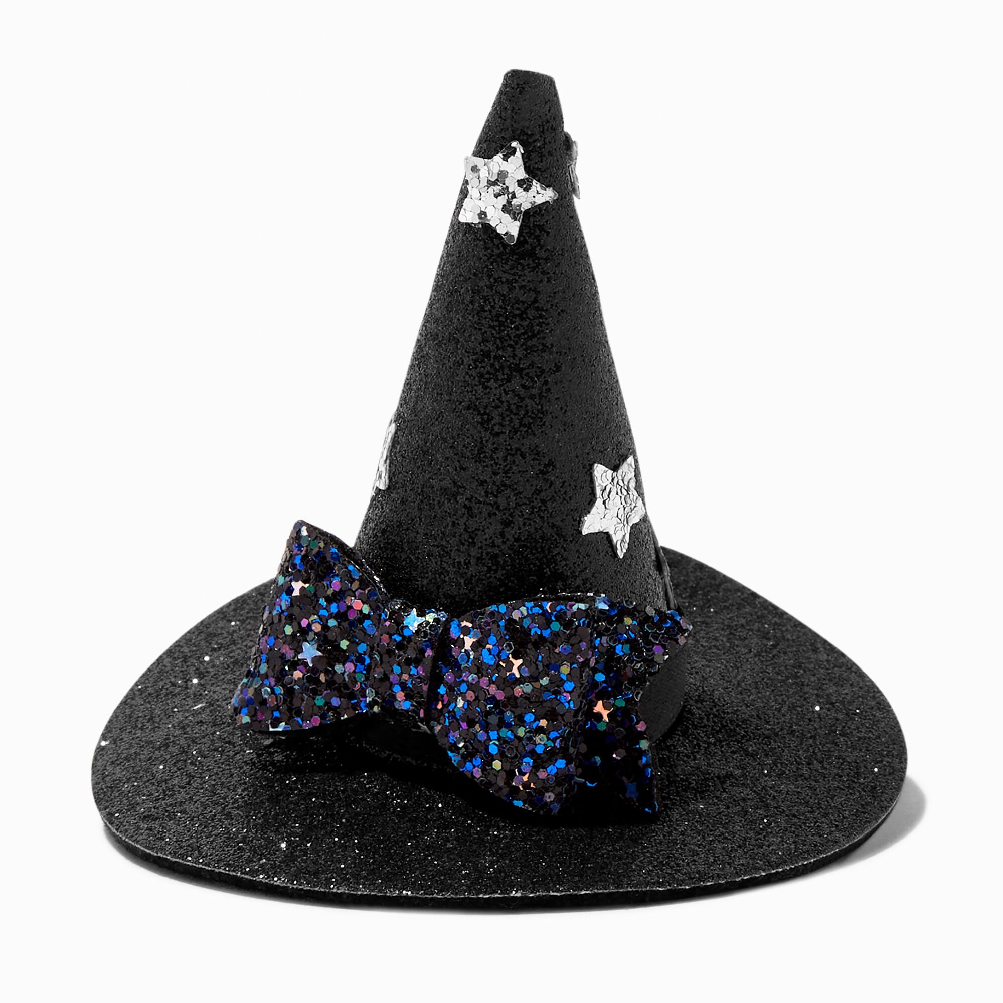 Glittery Black Witch Hat Hair Clip | Claire's US