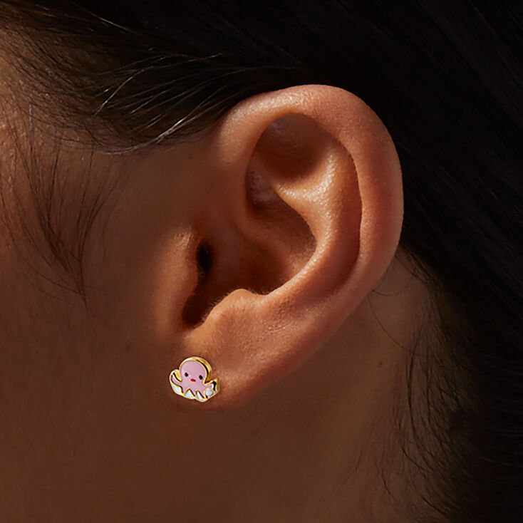 C LUXE by Claire&#39;s 18kt Gold Plated Octopus Stud Earrings,