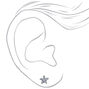 Sterling Silver Cubic Zirconia Star Stud Earrings - 5MM,