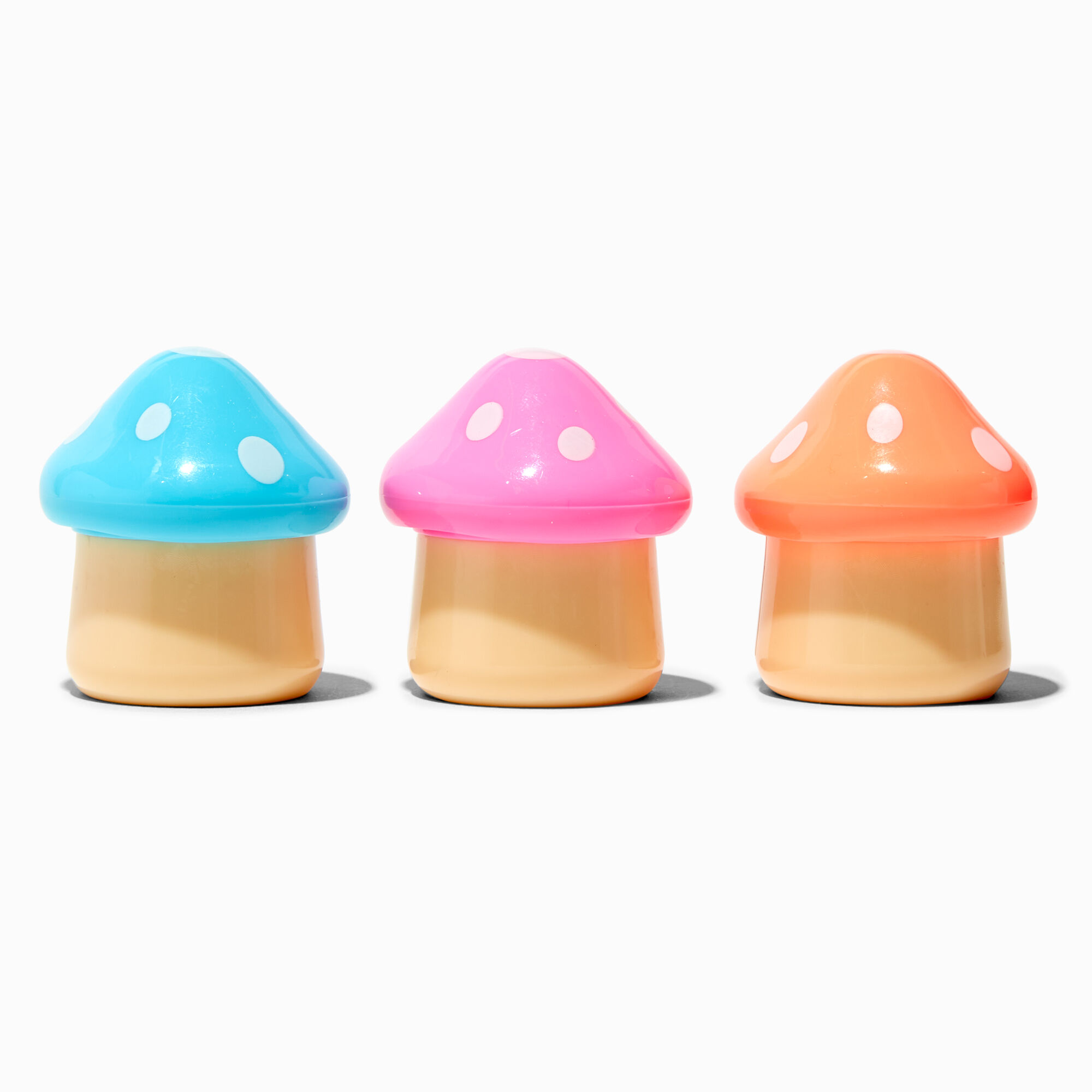 View Claires Mushroom Lip Gloss Pot Set 3 Pack Rainbow information