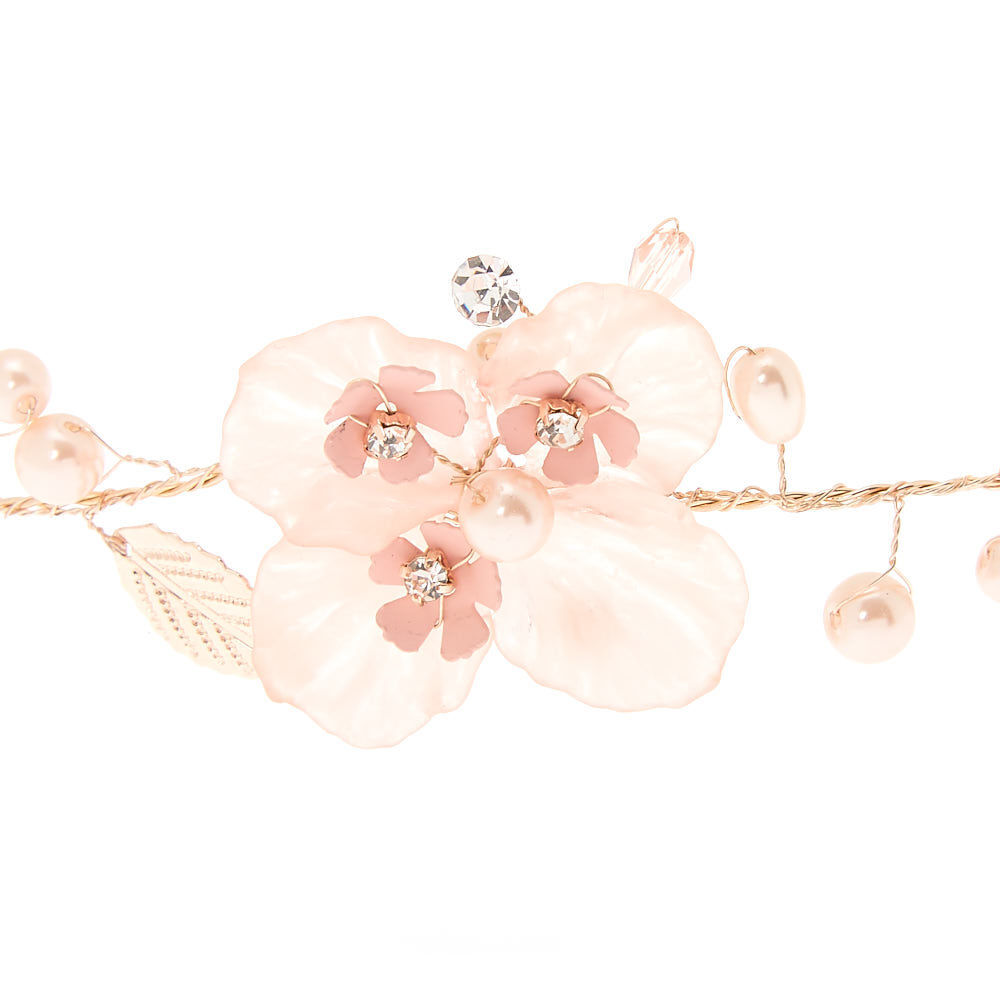Rose Gold Flower Crown Headwrap - Pink,