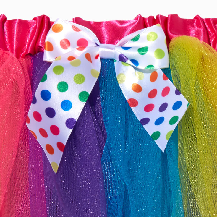 Polka Dot Trim Rainbow Tutu,