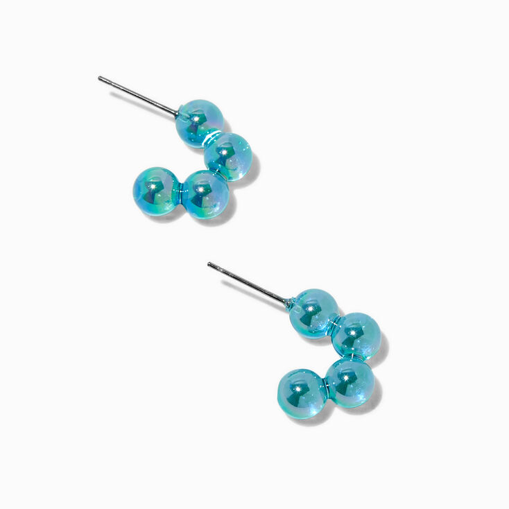 Cr&eacute;oles bulles en lucite bleues transparentes,