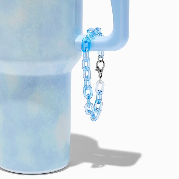 Clear Blue Chain-link Handle Charm,