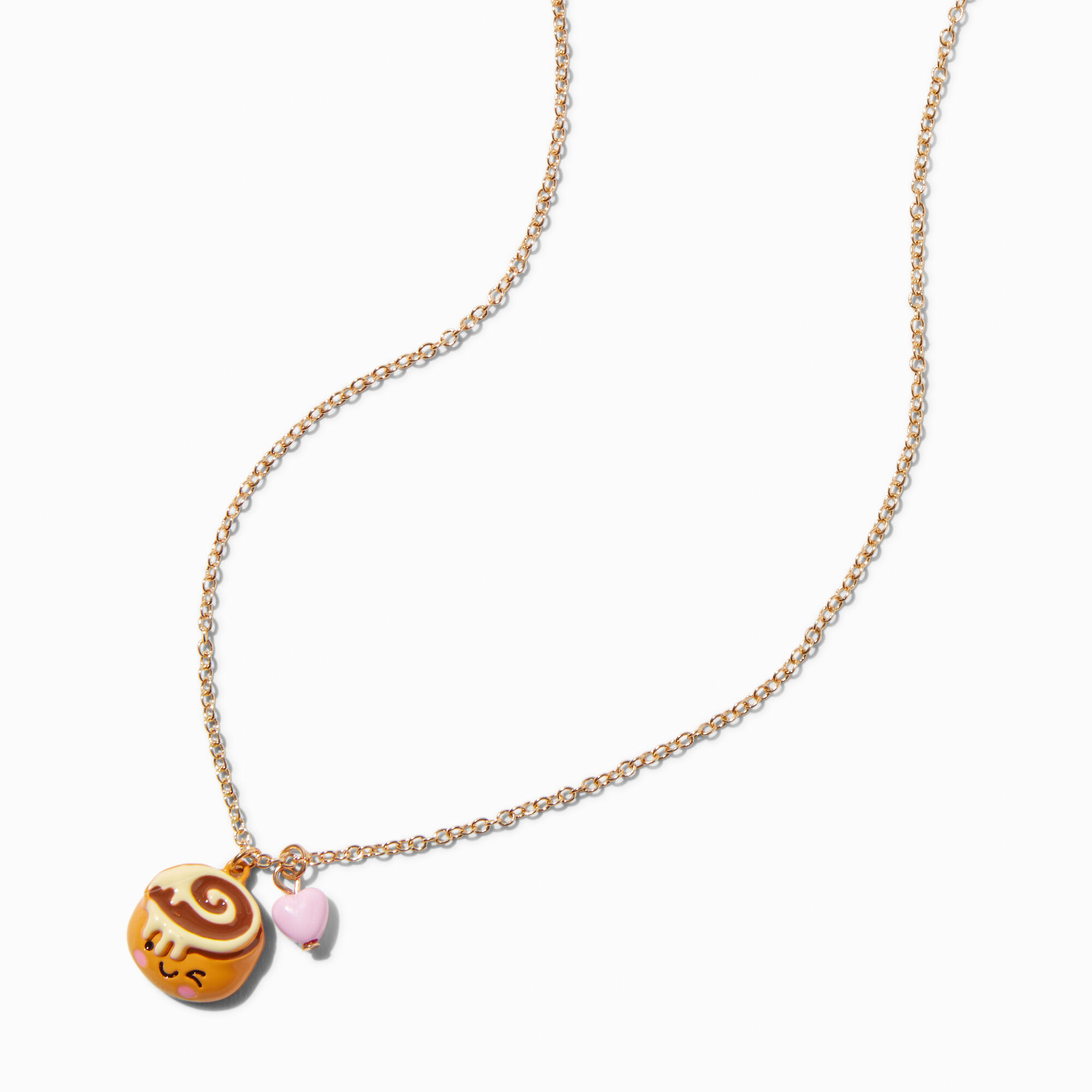 Gold Enamel Initial Pendant Necklace - Black, A,