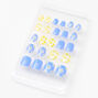 Periwinkle Daisy Square Press On Vegan Faux Nail Set -  24 Pack,
